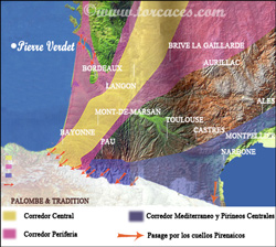 el pasillo central de la migracion de paloma torcaz