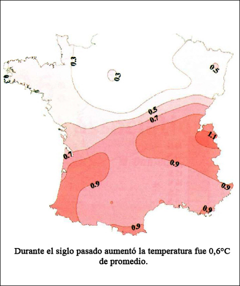 tabla desviacion de la temperatura por el cambio climatico